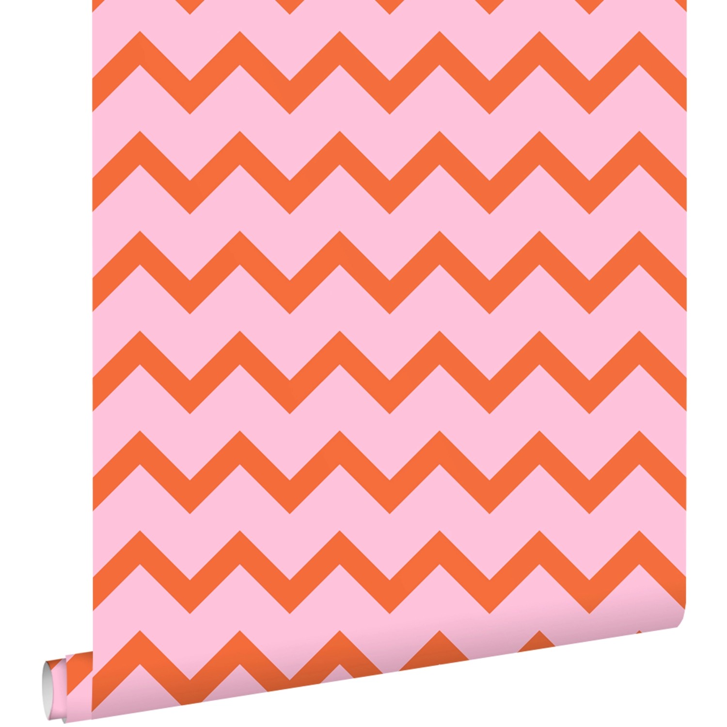 ESTAhome Tapete Zickzack-Motiv Orange und Rosa 50 x 900 cm günstig online kaufen