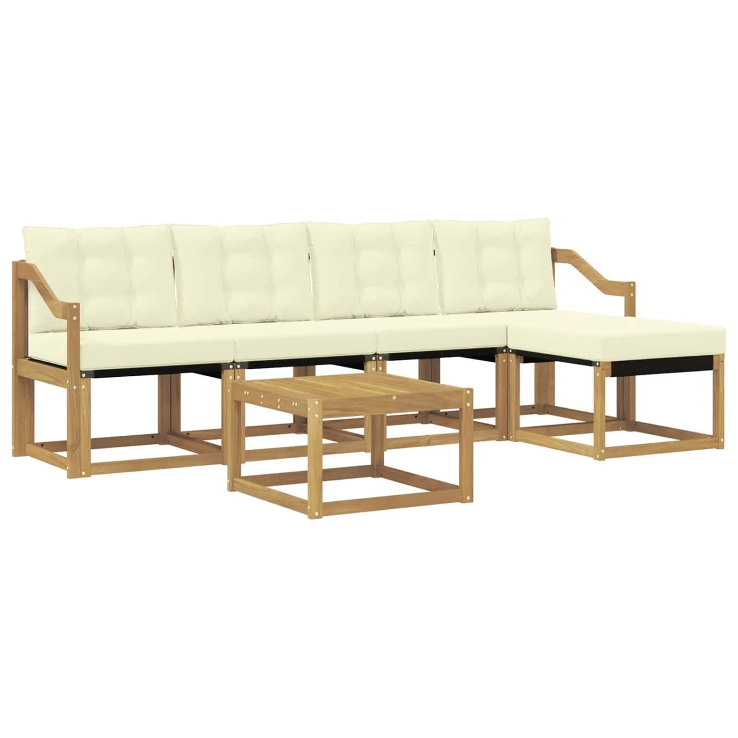vidaXL Outdoor-Sofagarnitur mit Kissen 6-Tlg Weiß und Creme 3389412