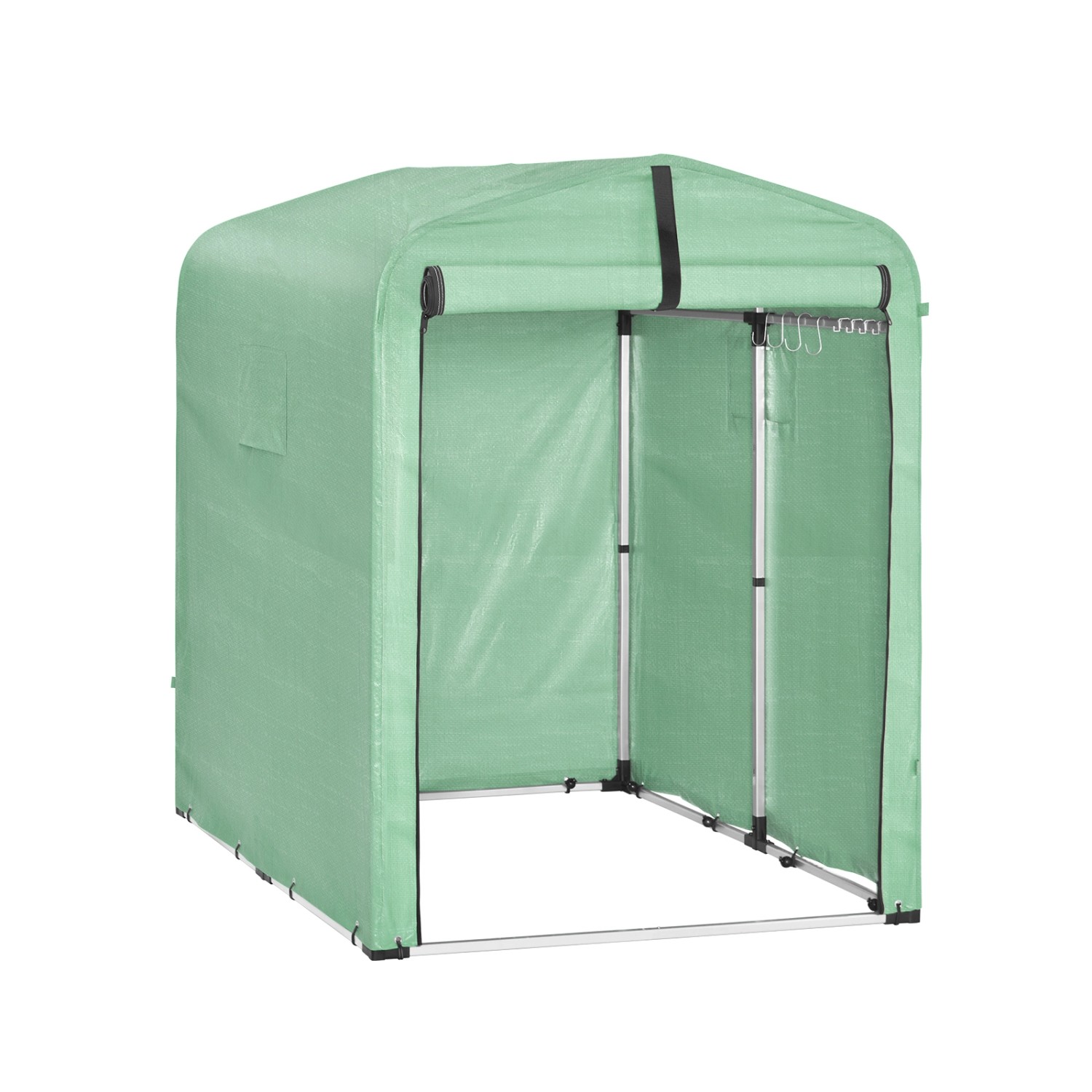 SoBuy Fahrradgarage für 1-2 Fahrräder Geräteschuppen mit UV-Schutz 120x163x176cm Grün KLS11-GR