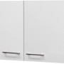 Flex-Well Joelina Hängeschrank, 100 cm, Weiß, mit zwei Türen und Edelstahlgriffen.