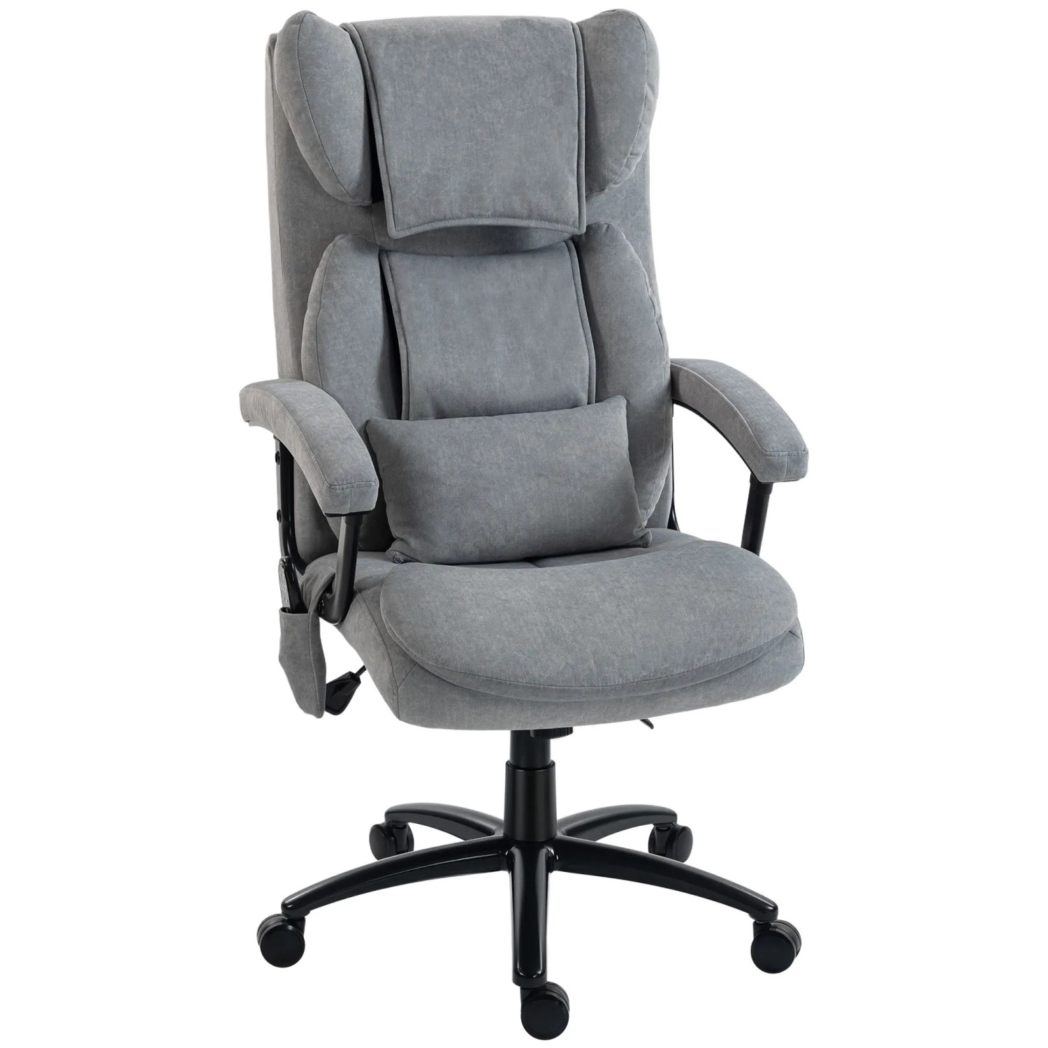 HOMCOM Massage-Bürostuhl Polyester Schaumstoff 76L x 70,5B x 114-122H cm Grau