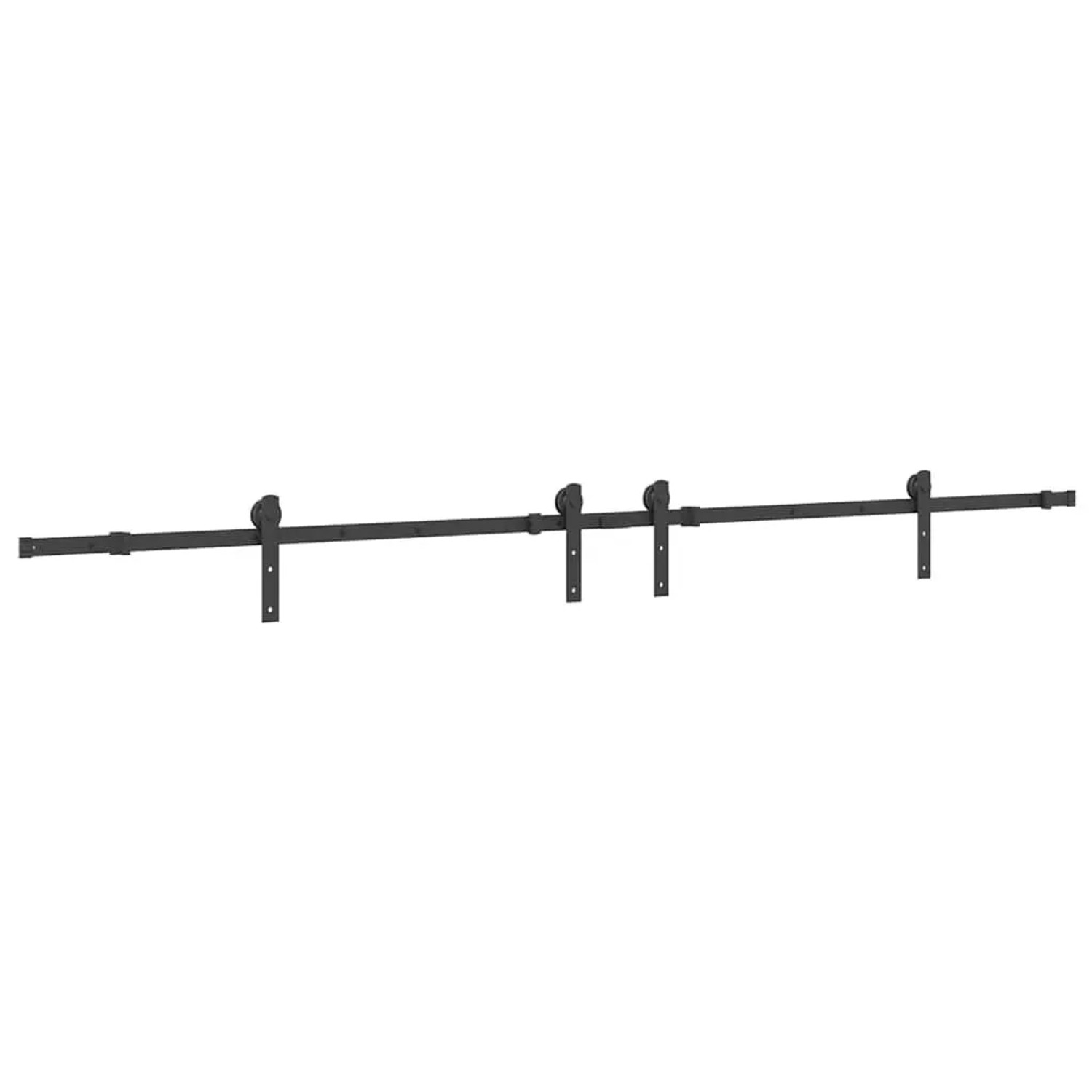 vidaXL Schiebetürbeschlag-Set 427 cm Stahl Schwarz 3295780