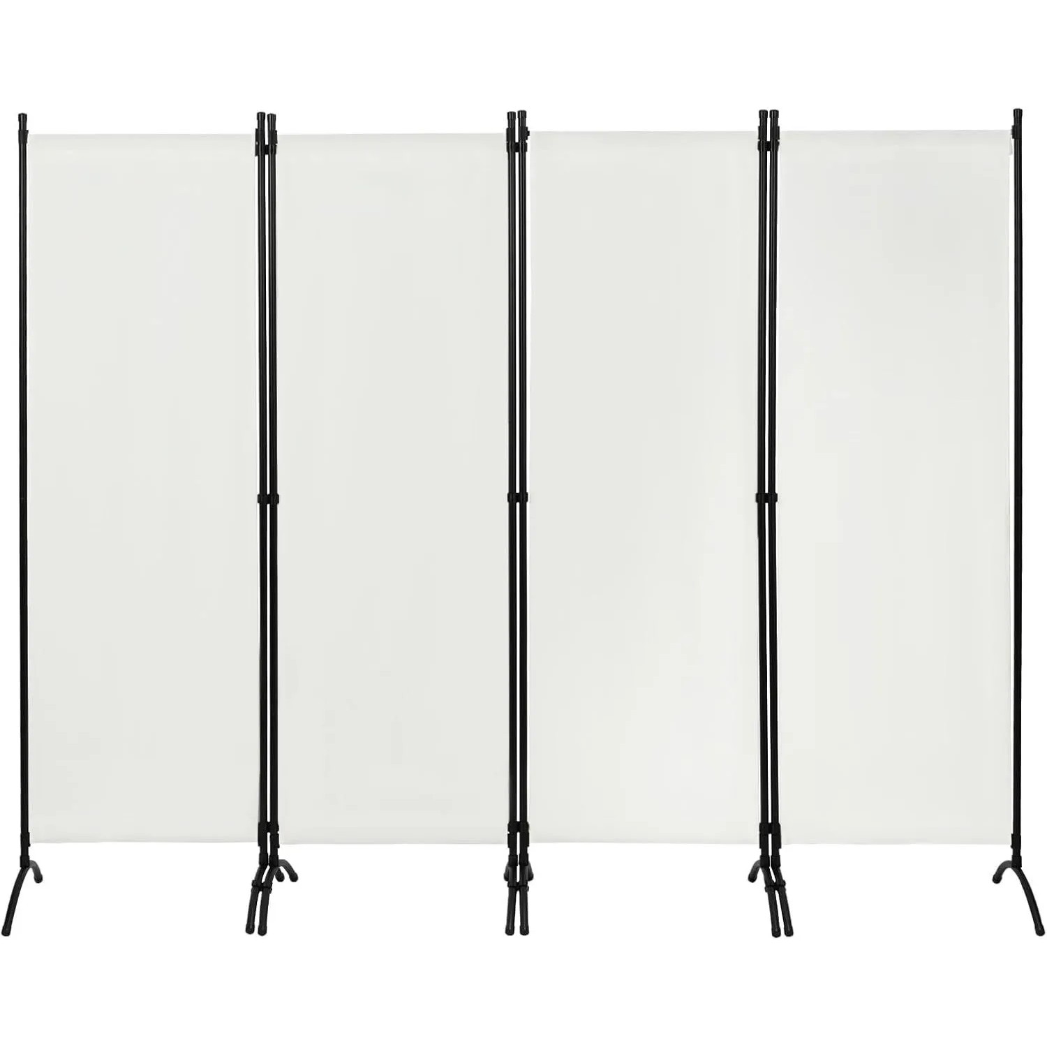 WOLTU Paravent 4-teilig 224x181cm Raumteiler Klappbar Sichtschutzwand Creme