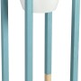 DIY Pflanzständer Mittel von CREATE! by OBI: Holzgestell mit blau lackierten Elementen und weißem Topf.