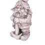 DELUKE Gartenfigur THEO, Zwerg in Weiß, 39 cm, aus Kunststoff für die Gartendeko.