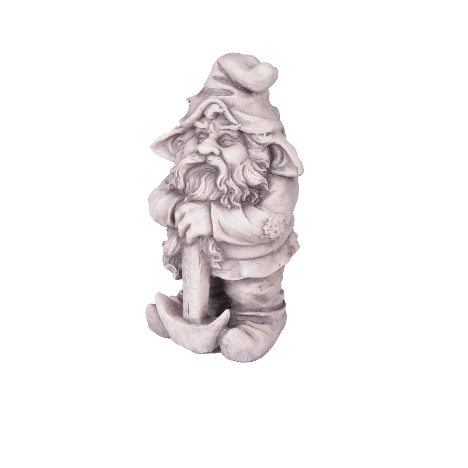 DELUKE Gartenfigur THEO, Zwerg in Weiß, 39 cm, aus Kunststoff für die Gartendeko.