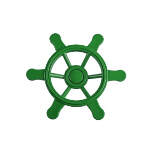 Grünes SwingKing Steuerrad (Ø 21,5 cm) für Gartenspielgeräte.