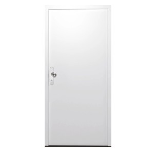 Weiße Hörmann Sicherheitstür KSI Thermo46, DIN L, 100x200 cm. Stahltür mit guter Wärmedämmung.