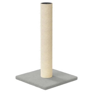 Hellgraue vidaXL Kratzsäule, 22x22x45 cm, mit Sisal umwickelt, für Katzen zum Krallenwetzen.