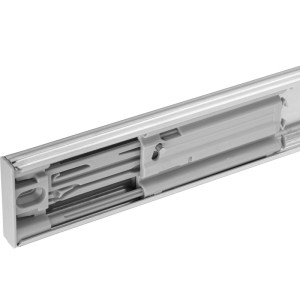 Silberner SOTECH Vollauszug 350 mm mit Push-Open Mechanismus für grifflose Schubladen, 35 Kg Tragkraft.