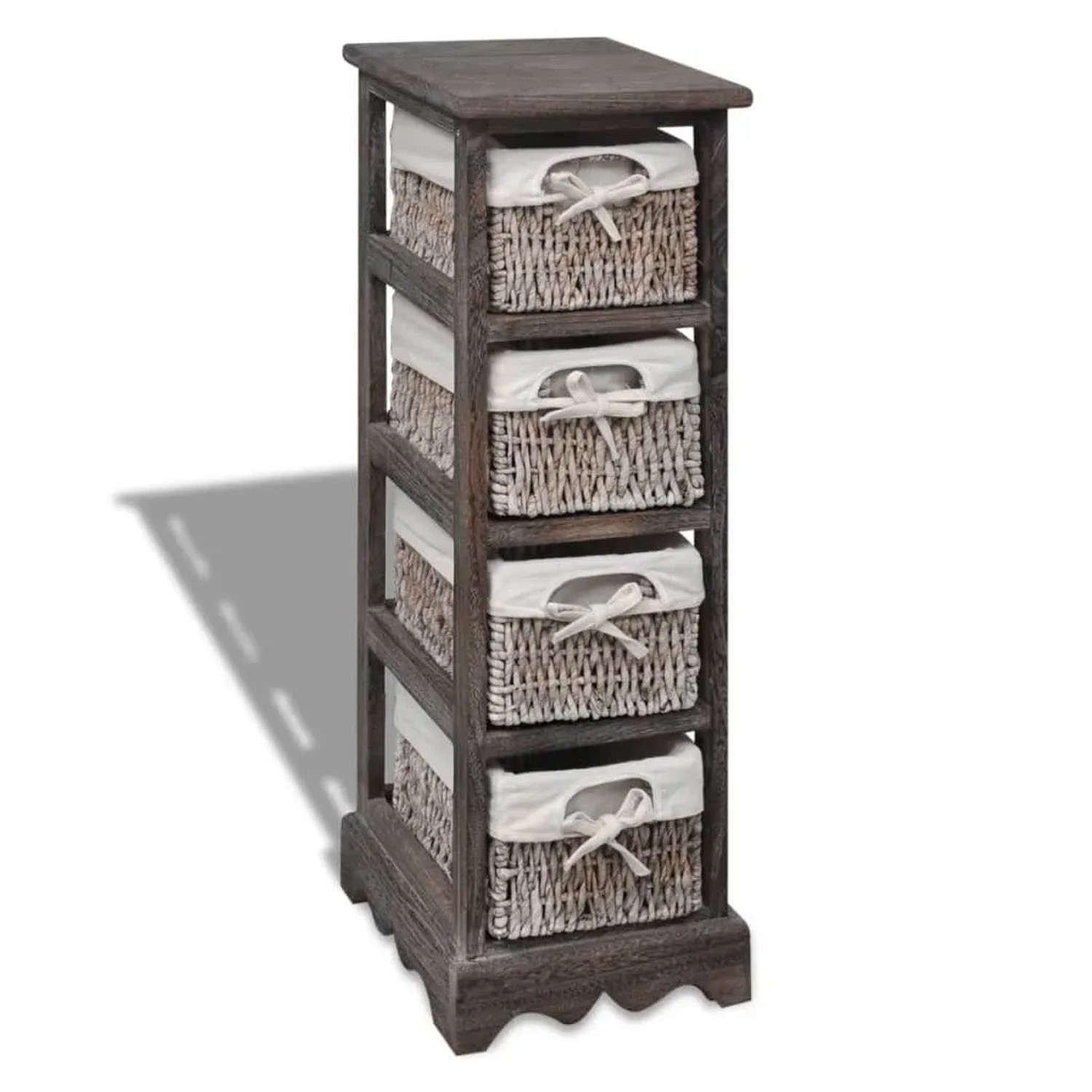 vidaXL Korbregal Holz mit 4 Körben Braun 240800 günstig online kaufen