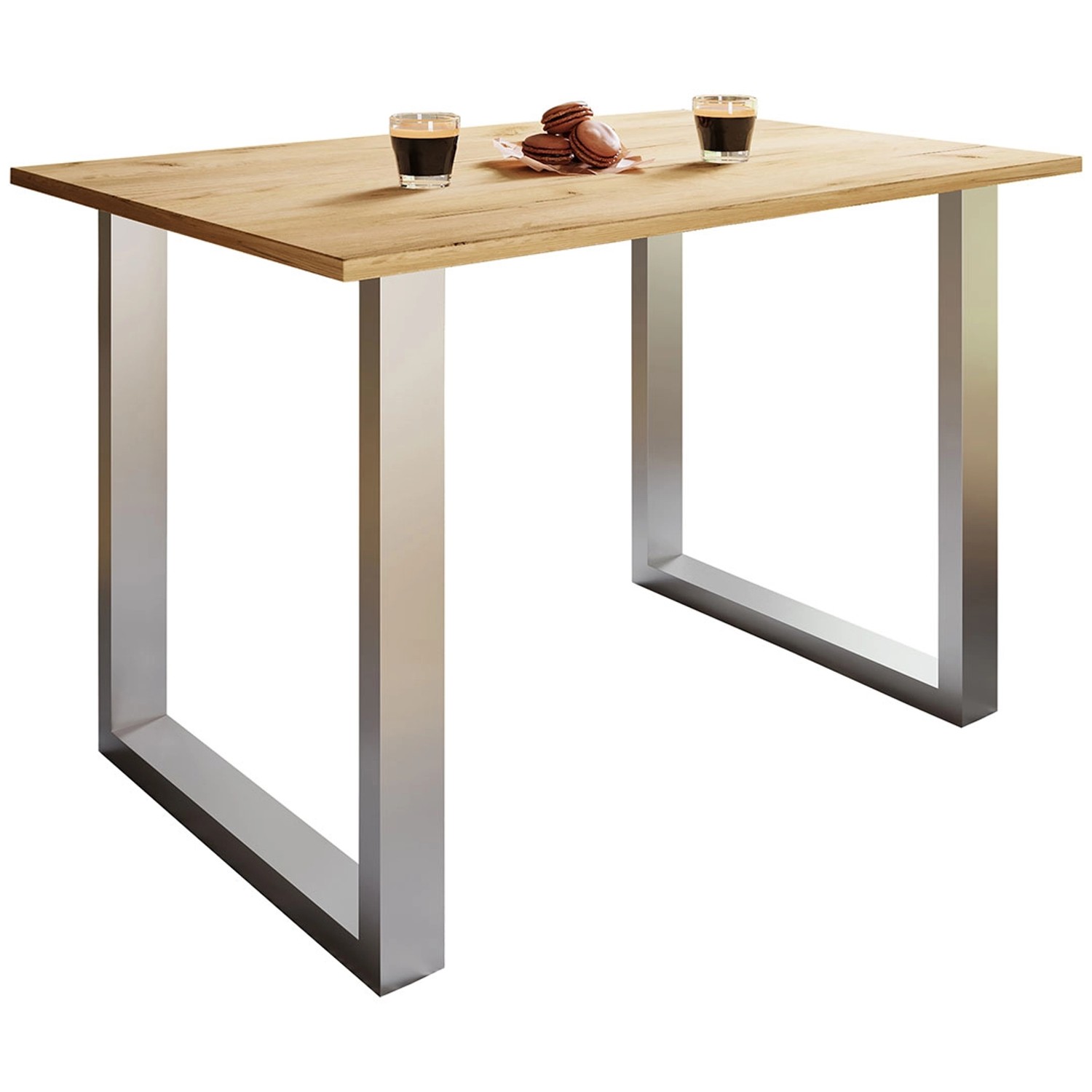 ebuy24 XonaU Esstisch 110x80 Eiche Dekor Silberfarben günstig online kaufen