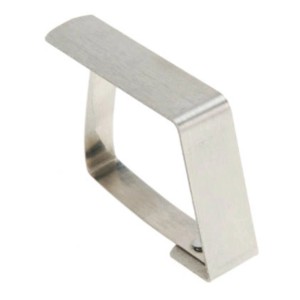 Venilia Tischtuchklammer Inox, 4er-Set, Detailaufnahme einer einzelnen Klammer aus Edelstahl.