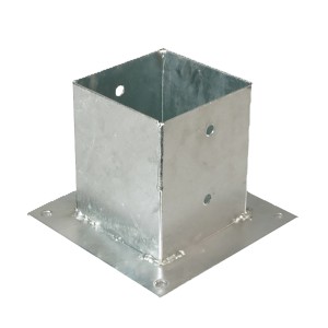Feuerverzinkte Alberts Aufschraubhülse für Vierkantholzpfosten, 121x121/150/180x180 mm.