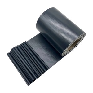 Anthrazitfarbene KARAT PVC Sichtschutzstreifen (19cm x 35m) für Gartenzäune, blickdicht.