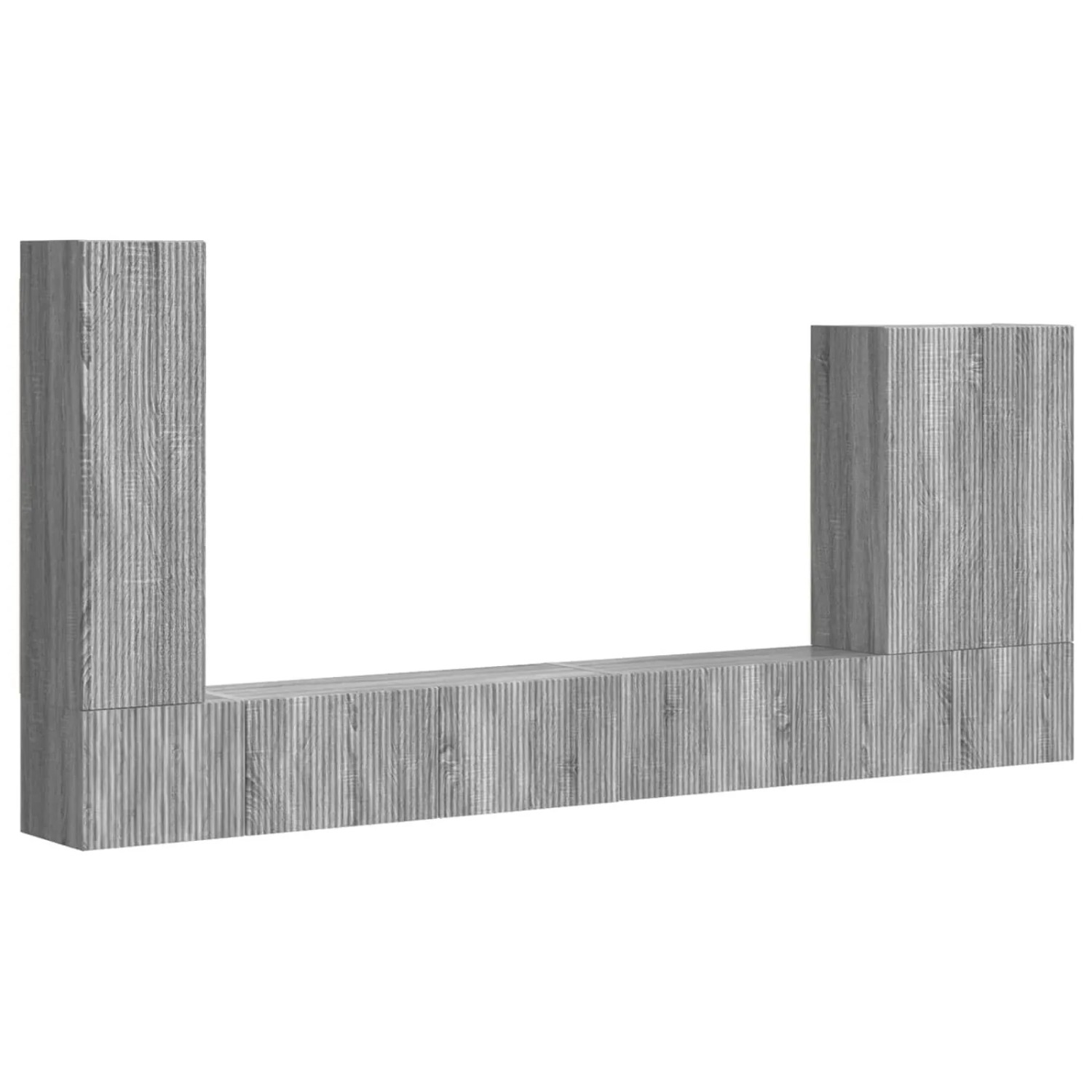 vidaXL TV-Wandregal-Set Wandmontiert 6 Stk Graues Sonoma 3408958