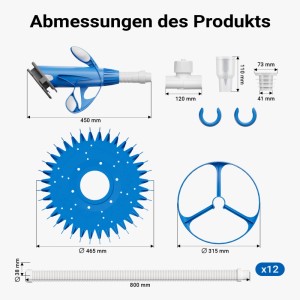 Wiltec Automatischer Poolreiniger Poolsauger Pool Bodensauger Oberflächensauger