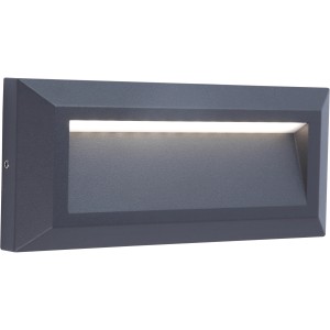 Graue Lutec LED Außenwandleuchte Helena mit indirektem Licht für Wege und Einfahrten.