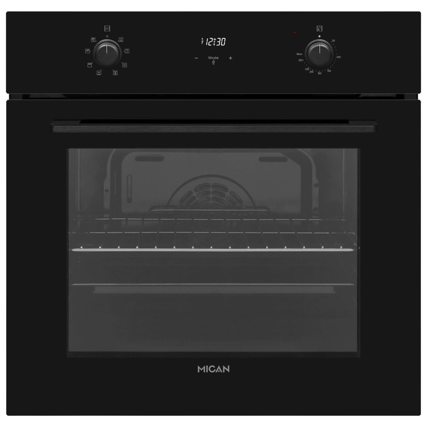Mican Einbaubackofen BOAHSD65 Schwarz