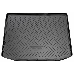 Schwarze Gummi Kofferraumwanne für Mitsubishi ASX ab 2010, passgenaues Autozubehör.