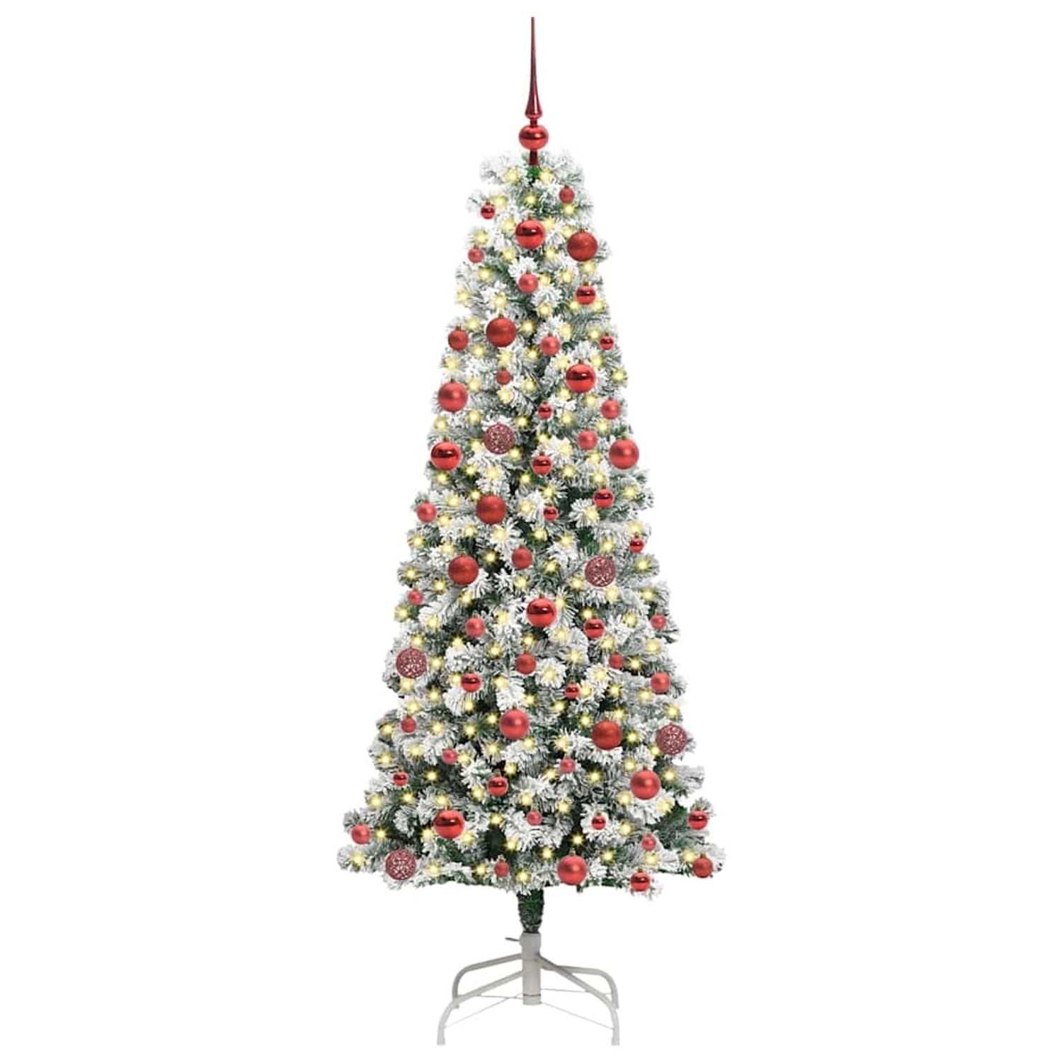 vidaXL Künstlicher Klappbarer Weihnachtsbaum Grün und Weiß 180 cm 3395595