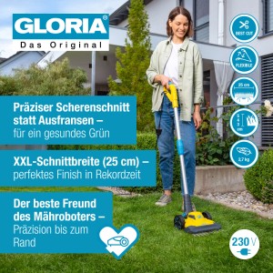 Gloria FineCut Elektro-Rasentrimmer: Rasen- und Kantenschneider für präzise Rasenkanten und kleine Flächen.