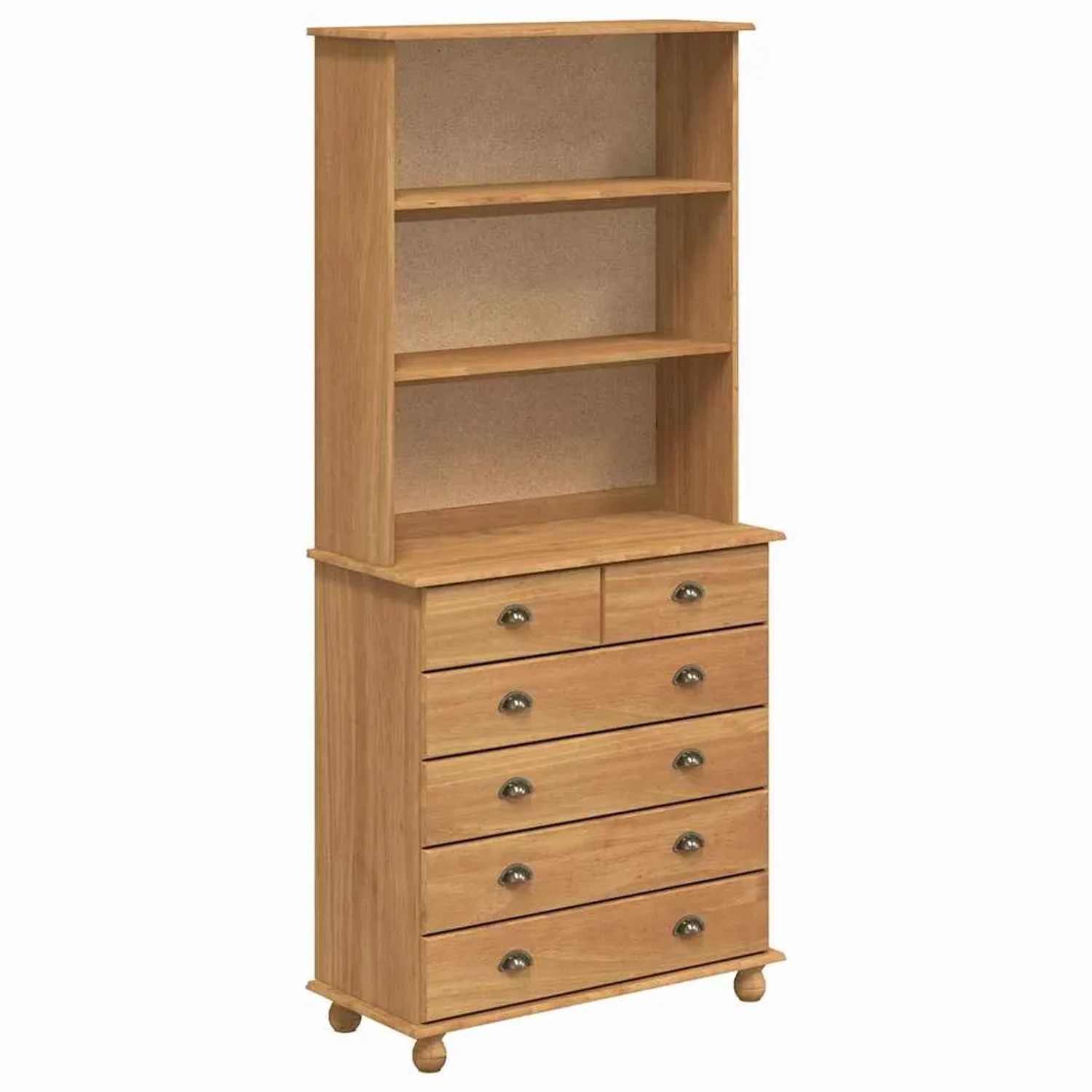 vidaXL Aufsatzschrank ASKIM Braun 91 x 40 x 200,5 cm Massivholz Kiefer 3334640