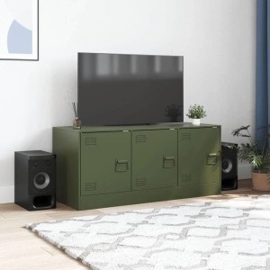 vidaXL TV-Schrank Olivgrün 99x39x44 cm Stahl 841647