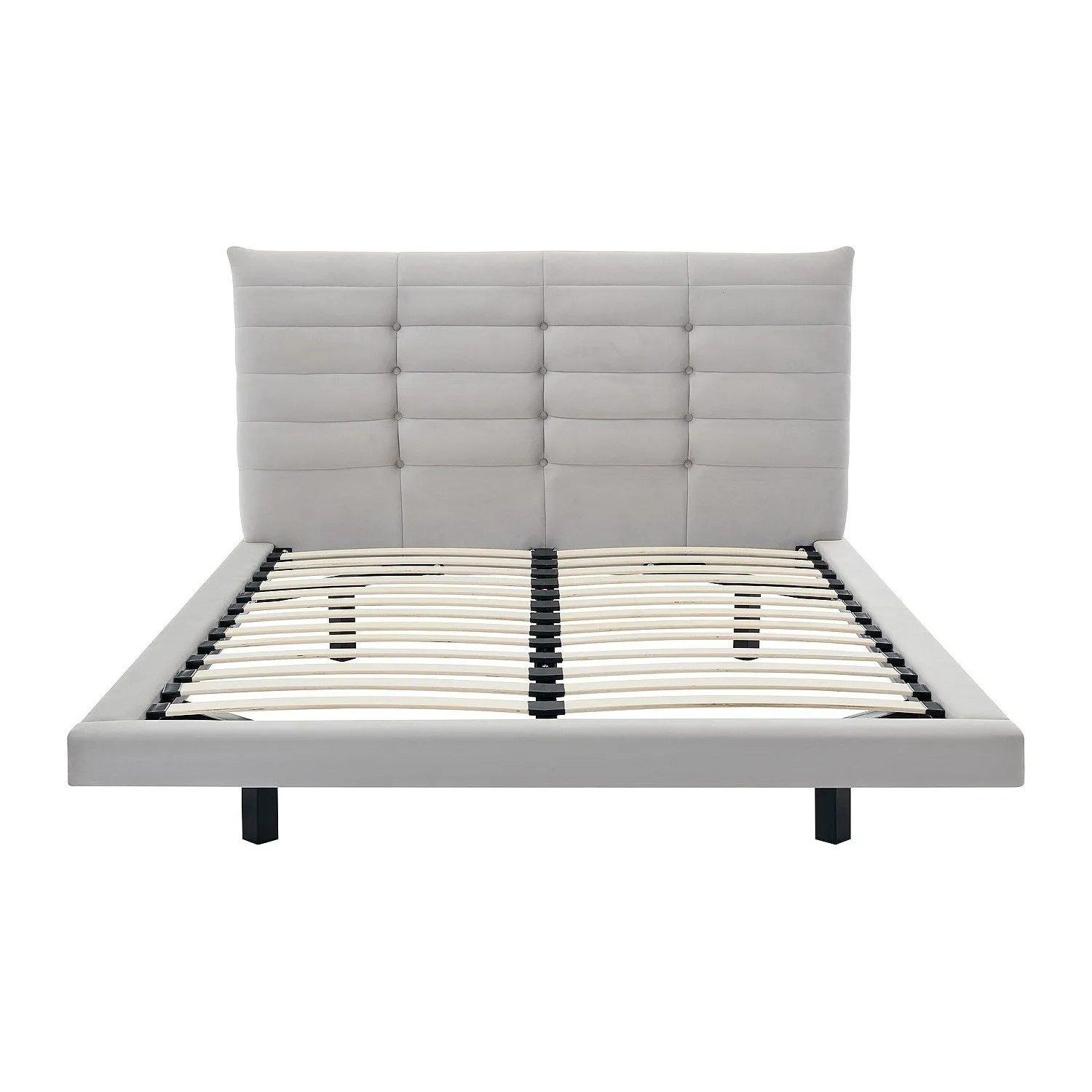Vente-unique Bettrahmen Nisatio Grau 186 cm