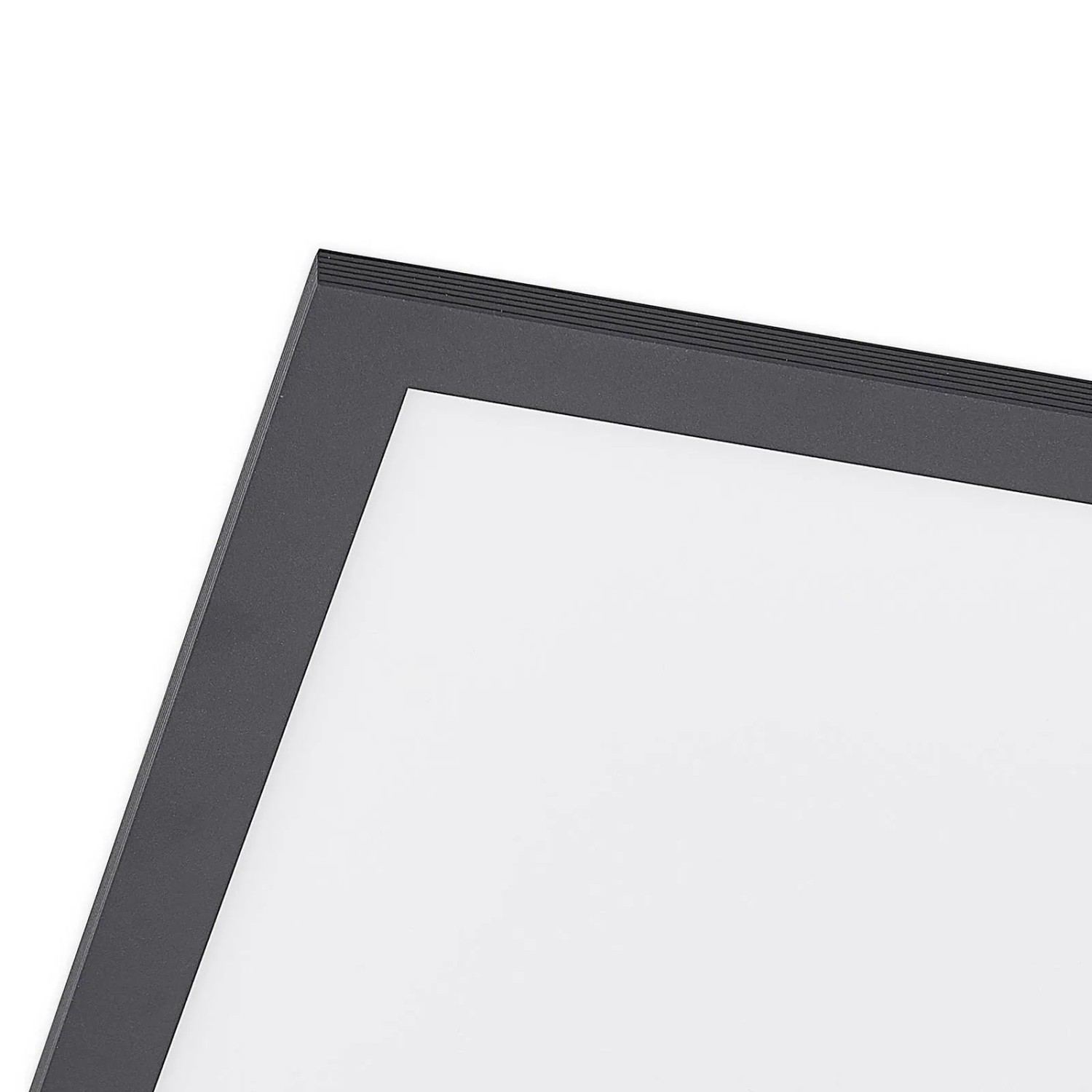 Dimmbares Lindby LED Panel Nelios in Schwarz, quadratisch, mit Leselampe.