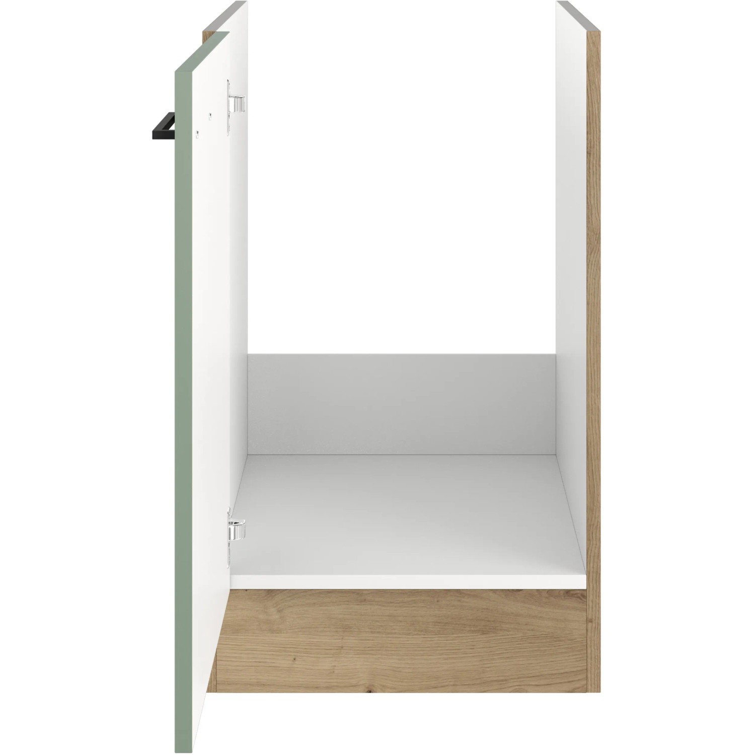 Flex-Well Spülenschrank SPU 50, schilfgrün/Artisan Eiche, 50 cm breit. Unterschrank ohne Spüle und Arbeitsplatte.