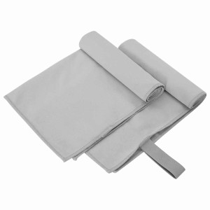 vidaXL Sporthandtücher 2 Stk Grau 50 x 30 cm Polyester und Polyamid 42011467