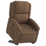 Brauner vidaXL Relaxsessel mit Aufstehhilfe, elektrisch verstellbar, Stoffbezug.
