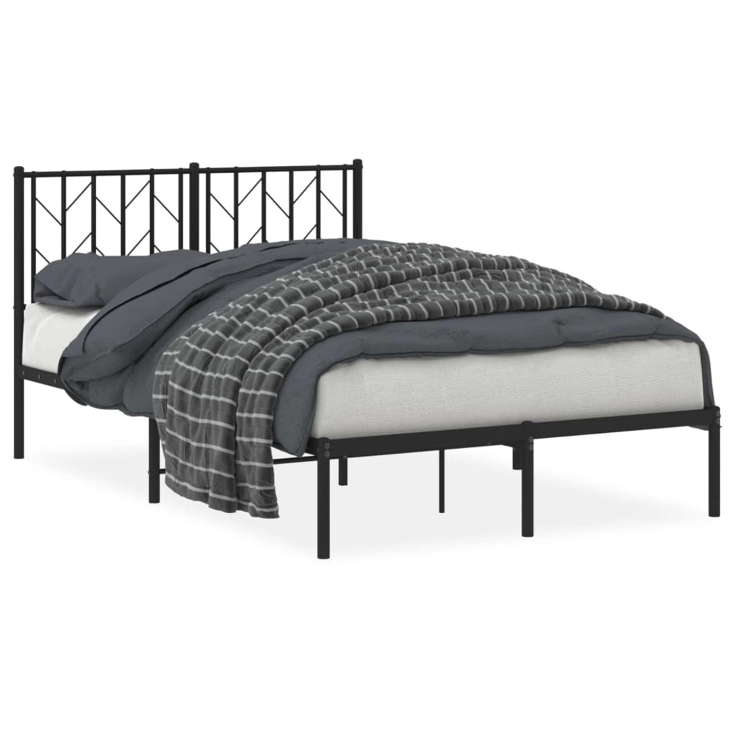 vidaXL Bettgestell mit Kopfteil Metall Schwarz 120x200 cm Modell 201934924 günstig online kaufen