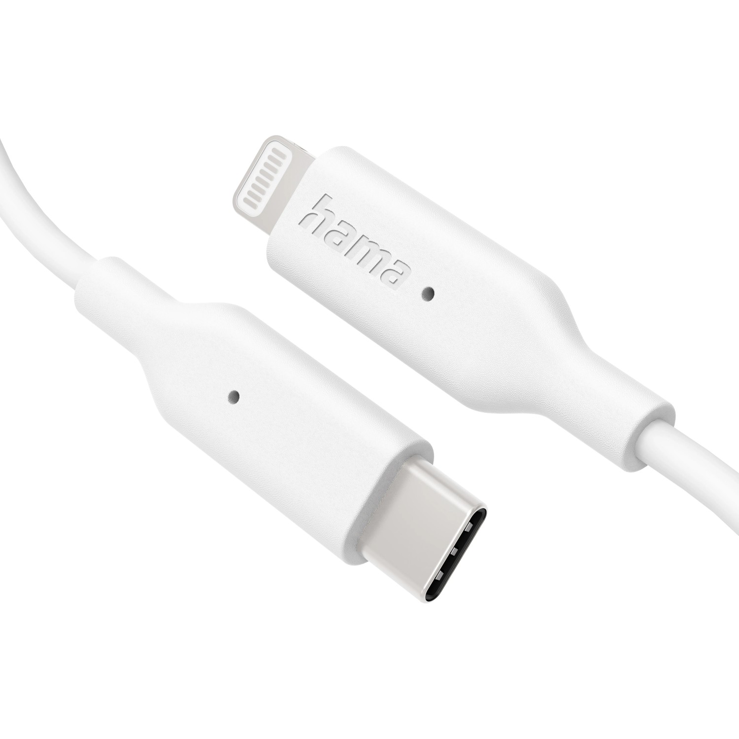 Weißes Hama Ladekabel USB-C auf Lightning, 1 m, für Computer & Multimedia.