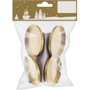 Weihnachtliche Teelichthalter, 4er Set, Gold matt, Ø 6cm, für stimmungsvolle Weihnachtsdeko.