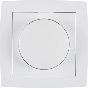 OBI Phasenabschnittdimmer Tauri mit Rahmen in Polarweiß für Glüh- und Halogenlampen.