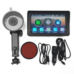 Technaxx TX-320 Wireless CarPlay Display mit Zubehör für Autoelektrik.