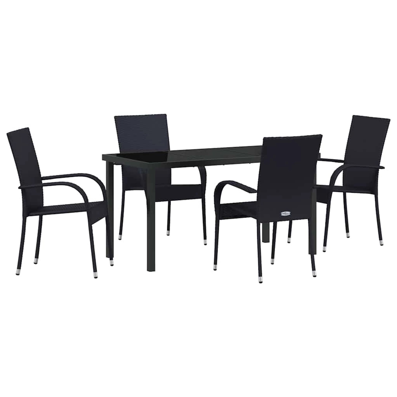 vidaXL Garten Essgruppe 5-Tlg Schwarz Poly Rattan 3379403 günstig online kaufen