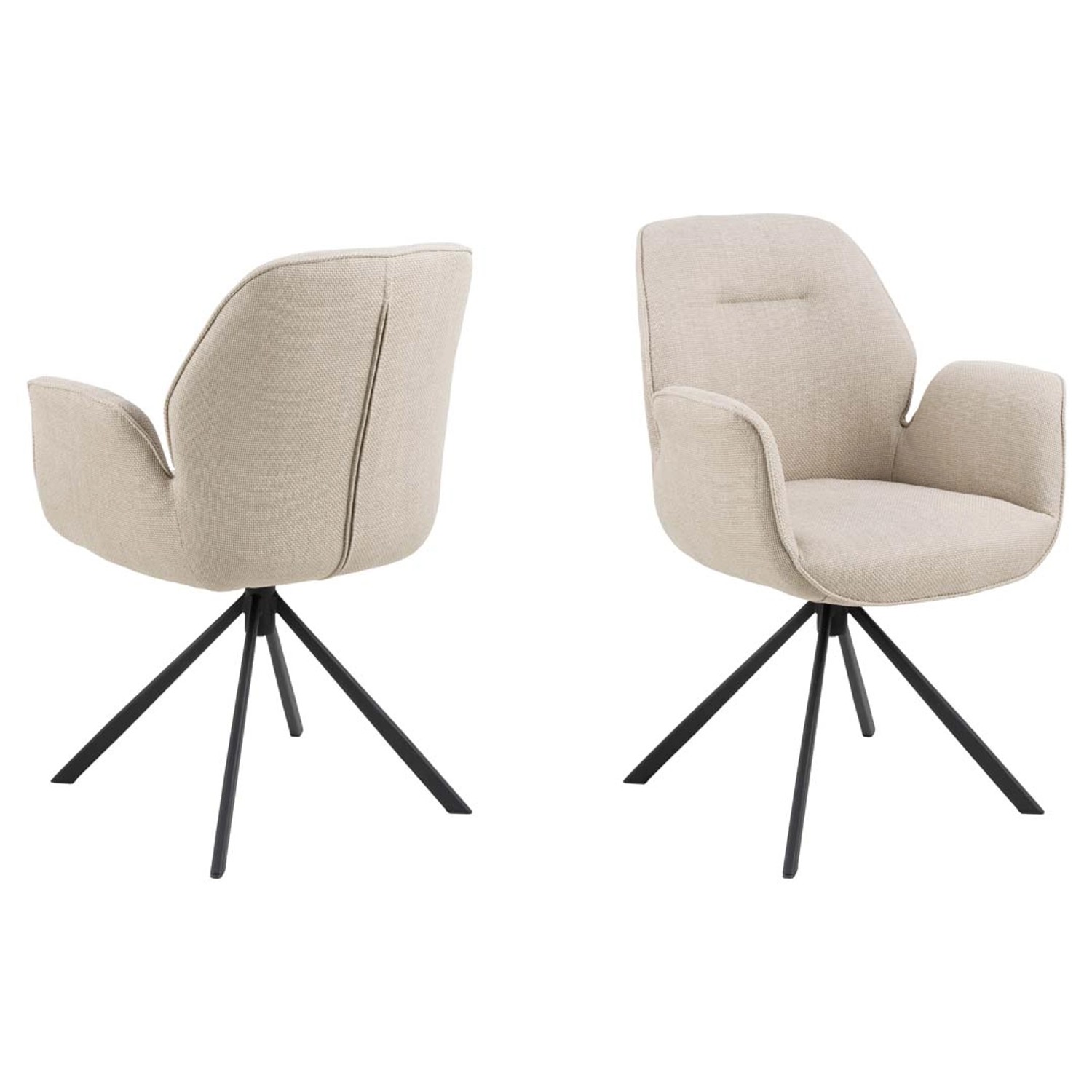 ebuy24 Aura1 Esszimmerstuhl mit Armlehne Beige günstig online kaufen