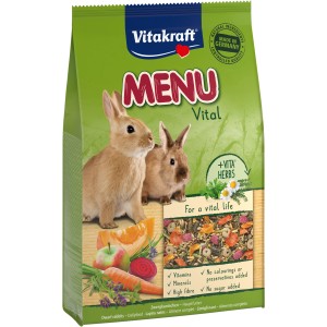Vitakraft Kaninchenfutter Menu Vital 5kg, Alleinfutter mit Gemüse und Kräutern für Zwergkaninchen.