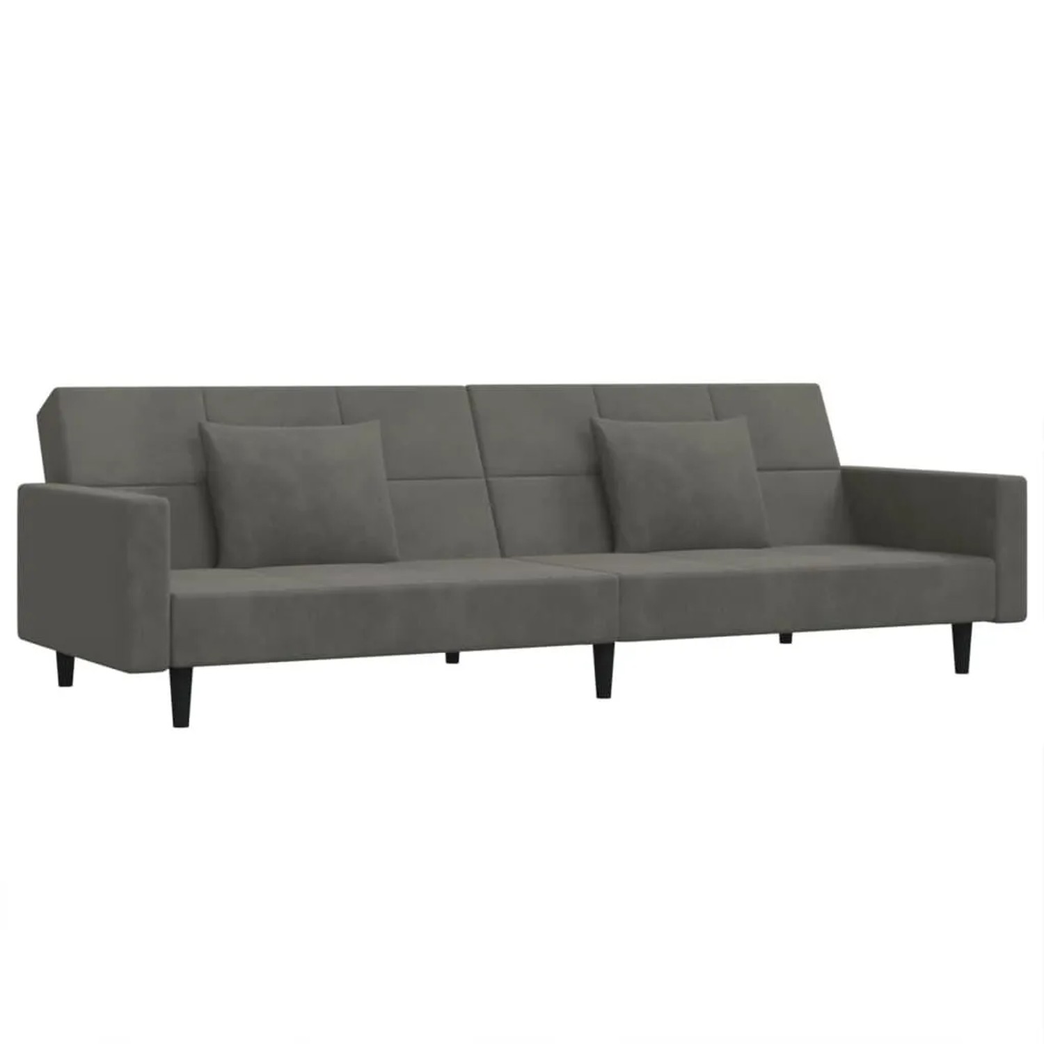 vidaXL Schlafsofa 2-Sitzer mit 2 Kissen Dunkelgrau Samt 375817 günstig online kaufen