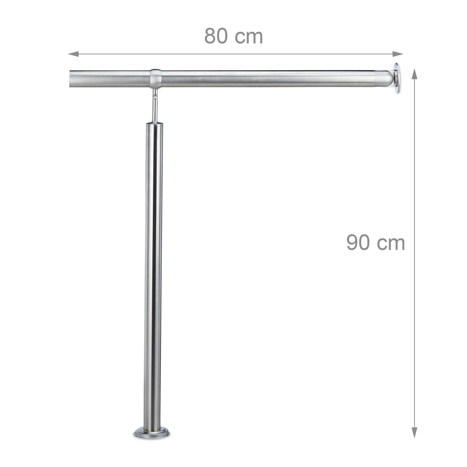 Relaxdays Treppengeländer Edelstahl Witterungsbeständig 80 cm_3