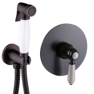 PaulGurkes Bidet-Unterputz Nostalgie Schwarz WC-Dusche