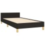 Schwarzes Stoff-Bettgestell (80x200 cm) mit Kopfteil. Modernes Design für Schlafzimmer.