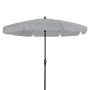 Hellgrauer Doppler Balkonschirm Sunline, Ø 150 cm mit Knickfunktion für optimalen Sonnenschutz.