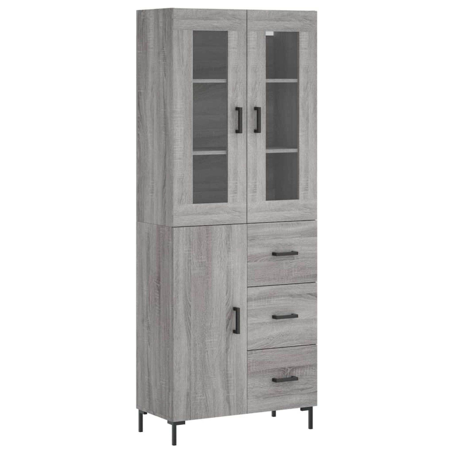 vidaXL Highboard Grau Sonoma 69,5x34x180 cm Holzwerkstoff 3198471 günstig online kaufen