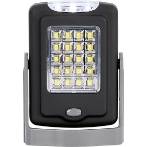 Schwarze 20+3 LED Arbeitsleuchte Smart Line mit magnetischem Standfuß.