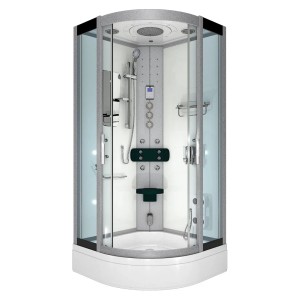 AcquaVapore Duschkabine 90x90 cm mit Regendusche, Handbrause und Massagedüsen.