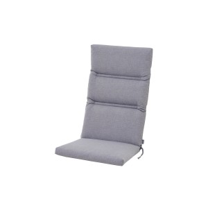 Siena Garden Sesselauflage Comfort, 120x48x7 cm, grau, mit Steppnähten und Bindebändern.